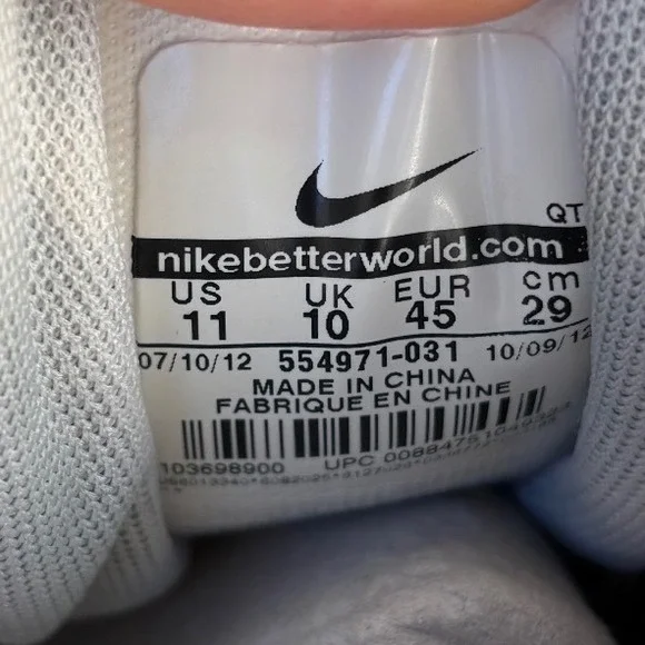 Nike Air Max 95 EM Volt Cool Grey Black Green White Mens Size 11 554971-031 - Picture 9 of 10